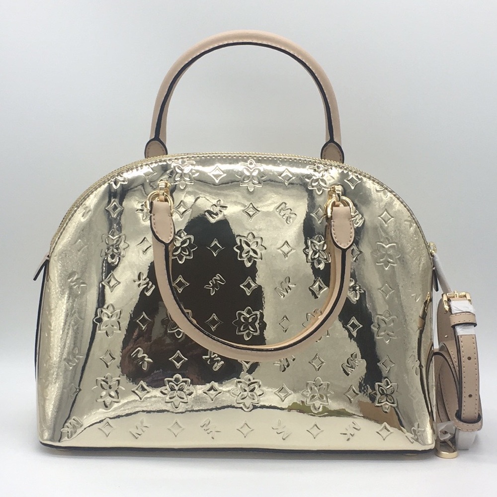 MICHAEL KORS EMMY LARGE DOME SATCHEL PALE GOLD - Picture 6 of 16